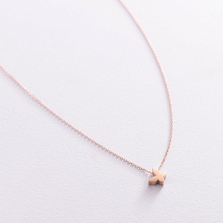 Золотое колье Бабочка кол01544 от ювелирного магазина Оникс - 1