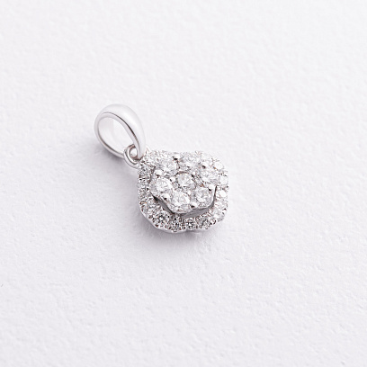 Золотая подвеска "Цветочек" c бриллиантами пб0064cha