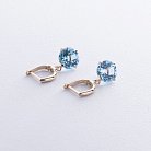 Золоті сережки "Захоплення" з блакитним топазом с08700 от ювелирного магазина Оникс - 2