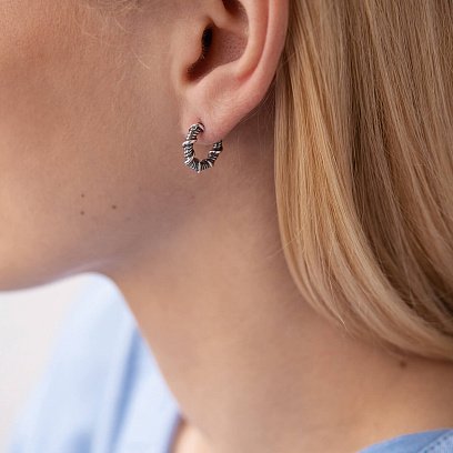 Серебряные серьги - пусеты "Мелани" 123218 №2