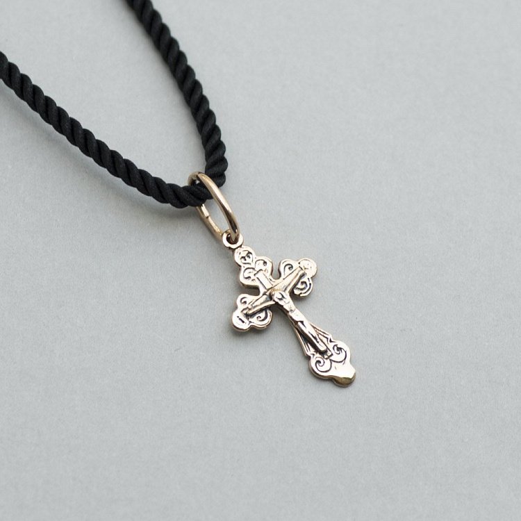 Золотий православний хрест "Розп'яття. Молитва" Спаси і збережи " п01575 від ювелірного магазину Онікс - 5