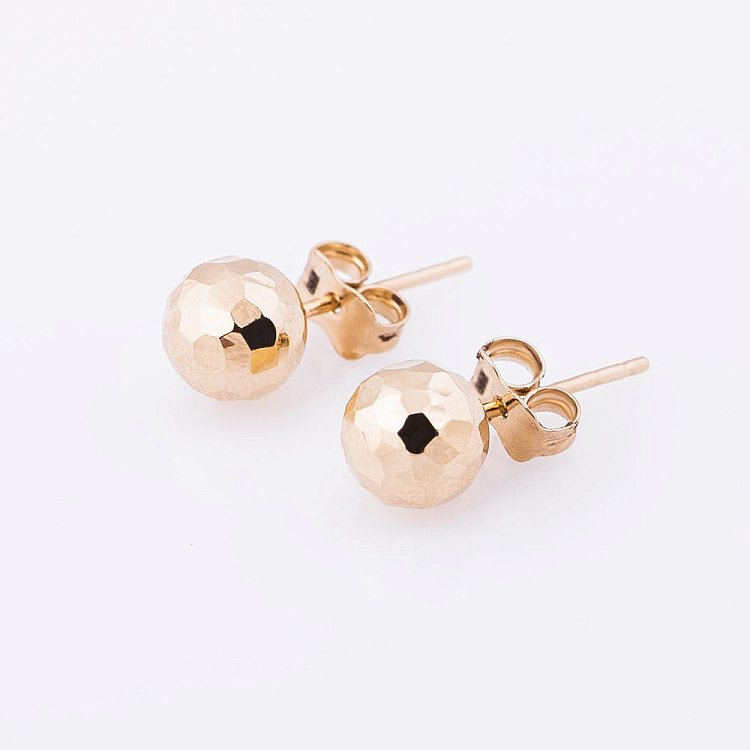 Золотые серьги - пусеты шарики с04903 от ювелирного магазина Оникс