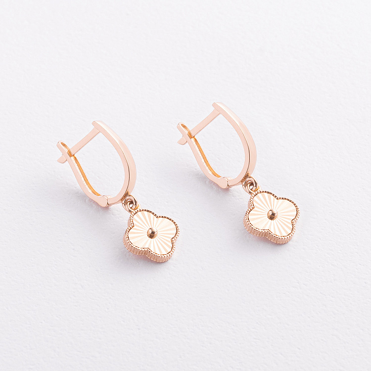 Золотые серьги "Клевер" с09711 от ювелирного магазина Оникс - 1