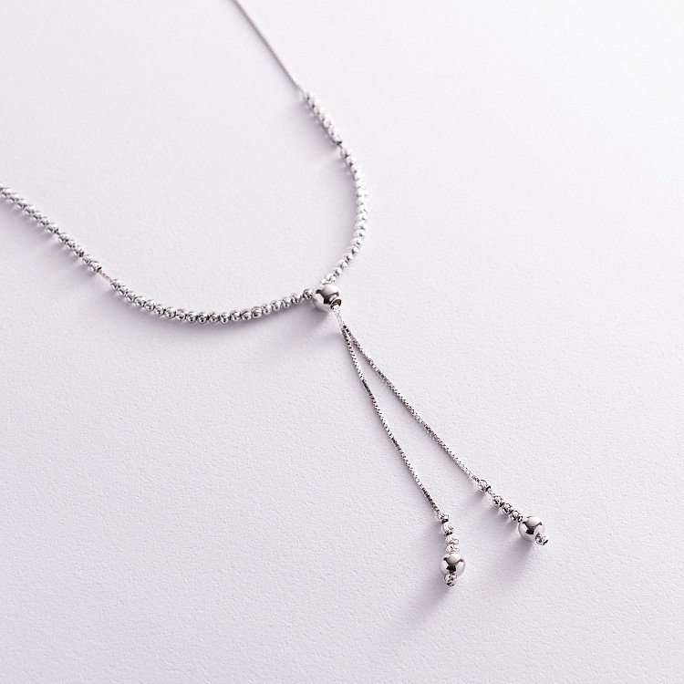 Колье "Шарики" в белом золоте кол01973 от ювелирного магазина Оникс