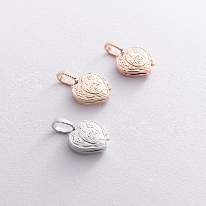 Підвіска для фото "Сердечко" в білому золоті п02964 №4