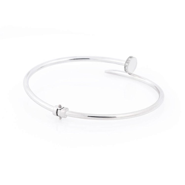 Золотий браслет "Цвях" (фіаніти) б02524 від ювелірного магазину Онікс - 1