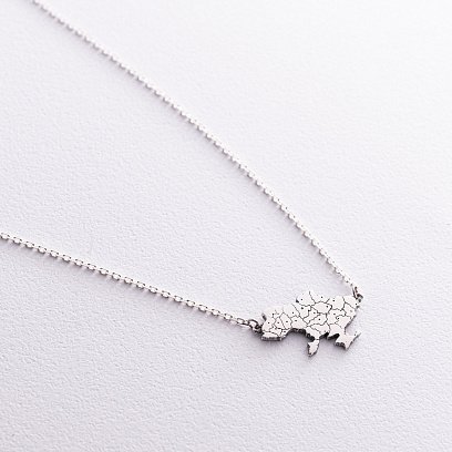 Срібне кольє "Карта України" 181268 №5