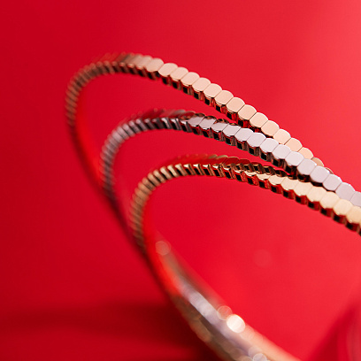 Жорсткий браслет "Kylie" у жовтому золоті б05543 №8