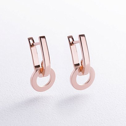 Сережки у червоному золоті с08522 №2