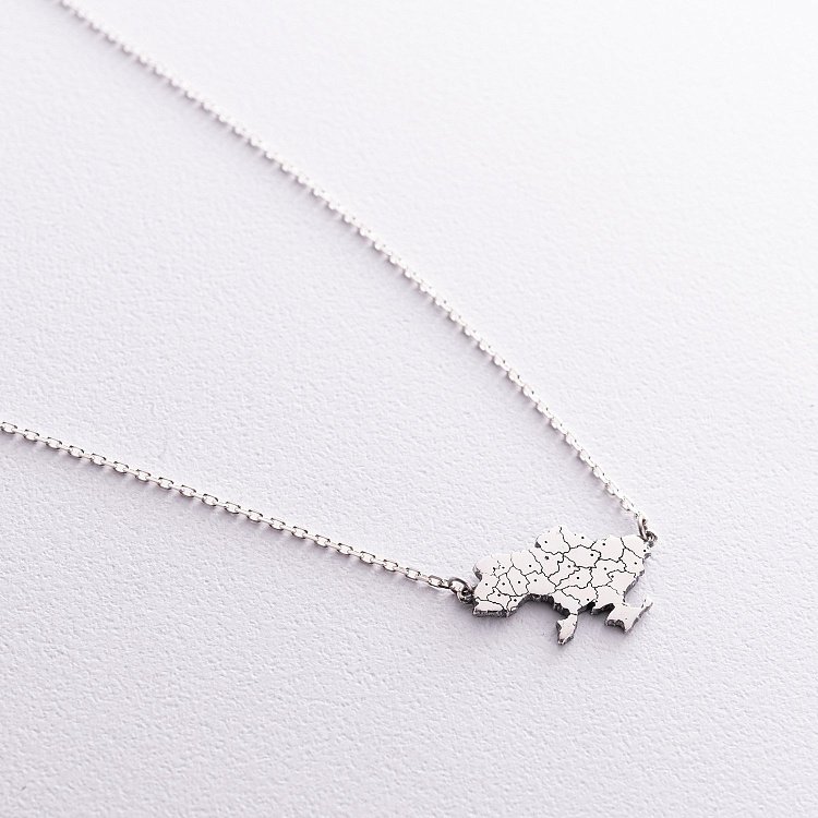Срібне кольє "Карта України" 181268 від ювелірного магазину Онікс - 5