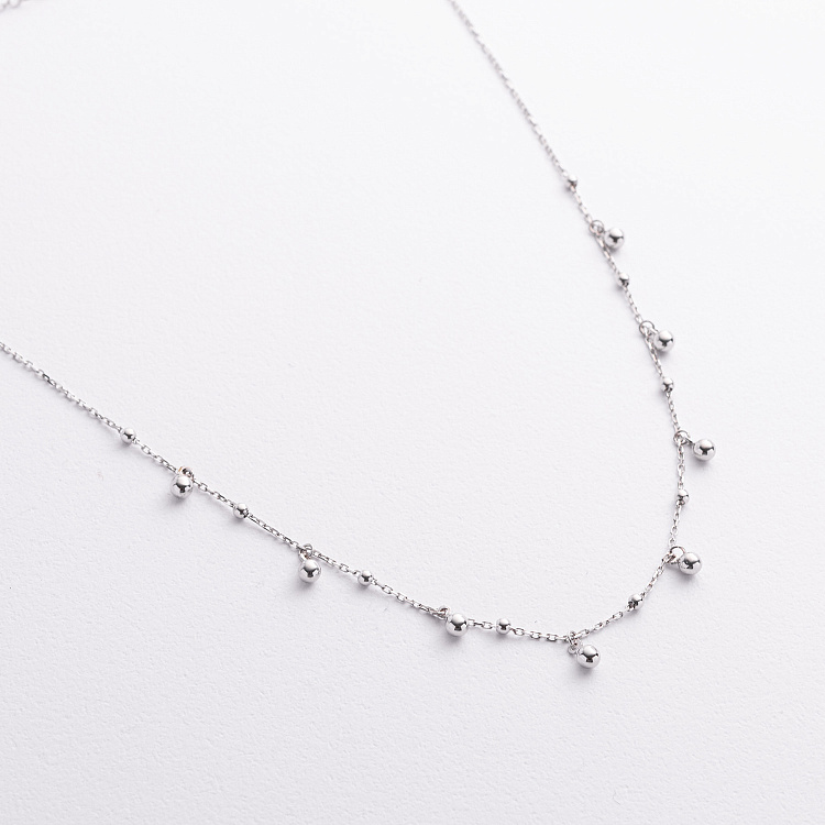 Колье "Шарики" в белом золоте кол02609 от ювелирного магазина Оникс