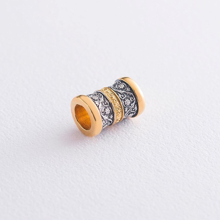 Срібний шарм (позолота, чорніння) 132297 від ювелірного магазину Онікс