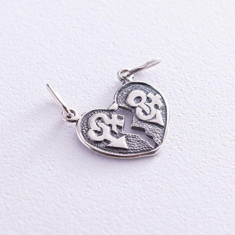 Подвеска "Две половинки сердца" 13404 от ювелирного магазина Оникс - 1