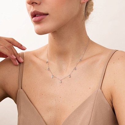 Золоте кольє з діамантами колб0060di №2