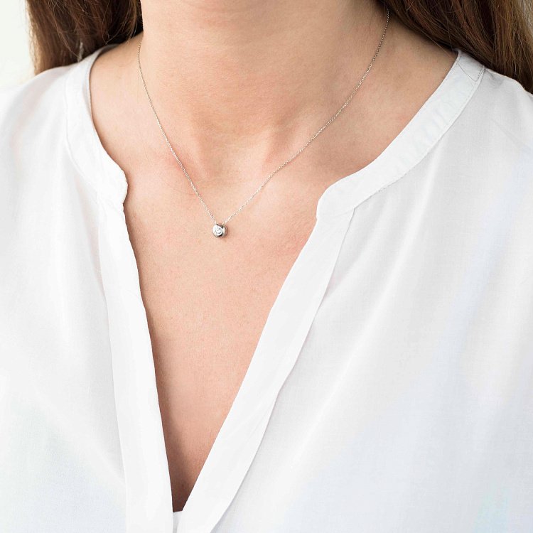 Золотое колье c одним камушком "Минимализм" кол00722 от ювелирного магазина Оникс - 7