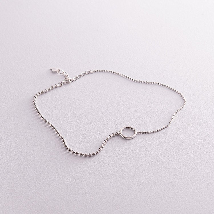 Срібний кульковий браслет "Кругообіг" на ногу 141624 від ювелірного магазину Онікс - 1