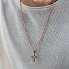 Православный крест с чернением "Распятие Христово. Икона Божией Матери" п03432 от ювелирного магазина Оникс - 4