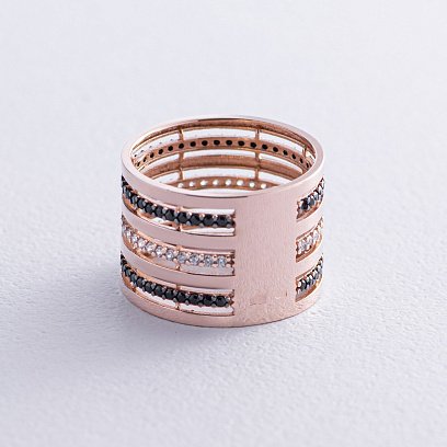 Кольцо в красном золоте (фианиты) к07042 №5