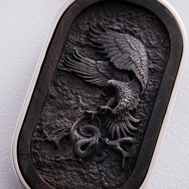 Срібний кулон "Св. Георгій Переможець" з ебеновим деревом 950 від ювелірного магазину Онікс - 4