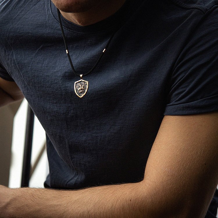 Золотой кулон "Георгий Победоносец" п03808 от ювелирного магазина Оникс - 4