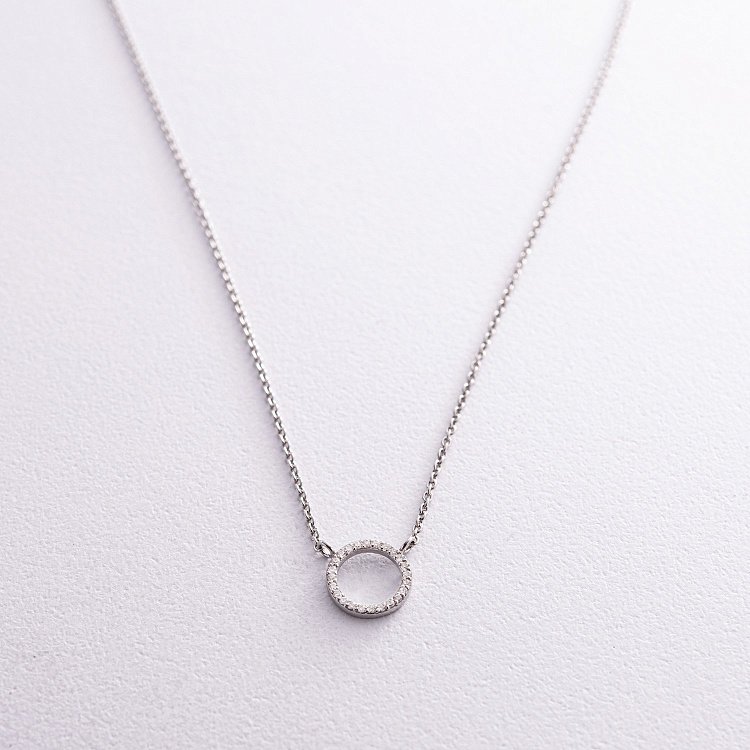 Срібне кольє "Кругообіг" з фіанітами 1102 від ювелірного магазину Онікс - 6