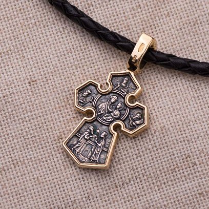 Серебряный крестик "Господь Вседержитель. Икона Божией Матери "Седмиезерная" 131457 №7