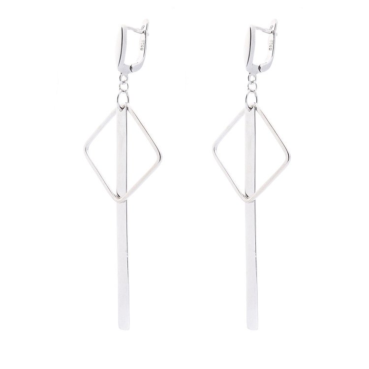 Серебряные серьги "Геометрия" 122218 от ювелирного магазина Оникс
