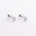 Золотые серьги - пусеты "Цветочки" с бриллиантами сб0669ca от ювелирного магазина Оникс - 1