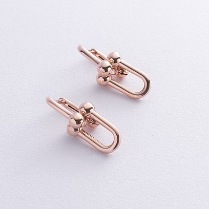 Серьги "Фантазия" в красное золоте с08792