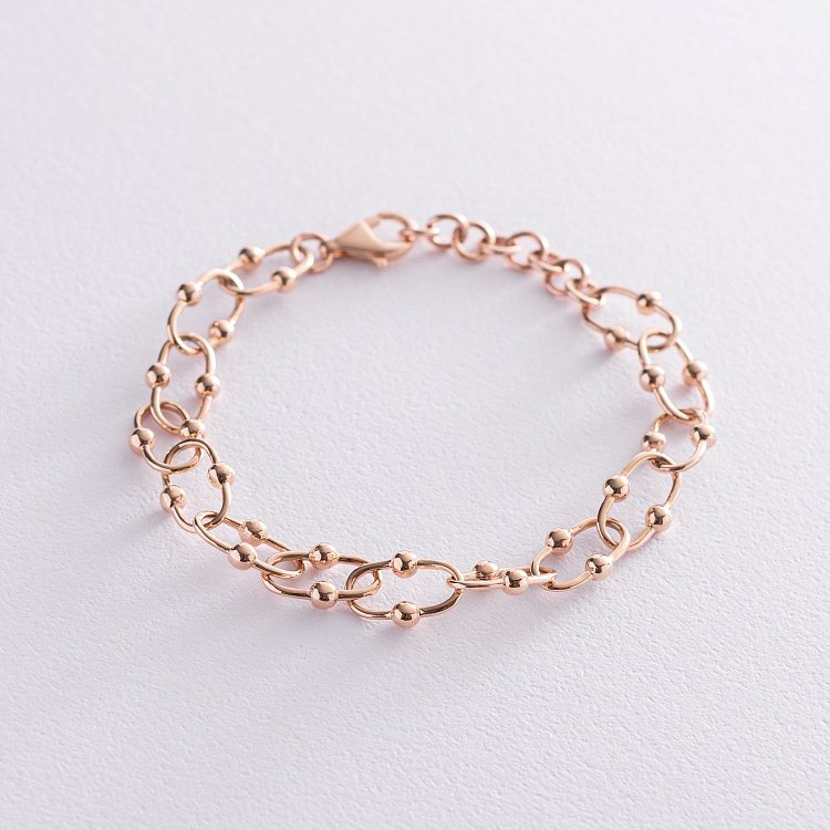 Браслет "Фантазия" в красном золоте б04711 от ювелирного магазина Оникс