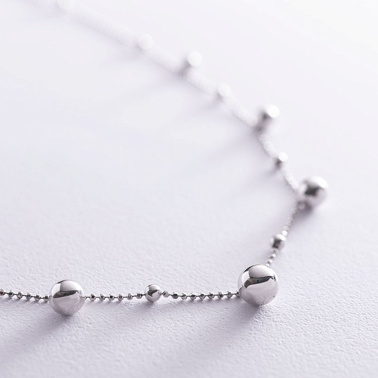 Срібне кольє "Кульки" 181066 від ювелірного магазину Онікс - 3