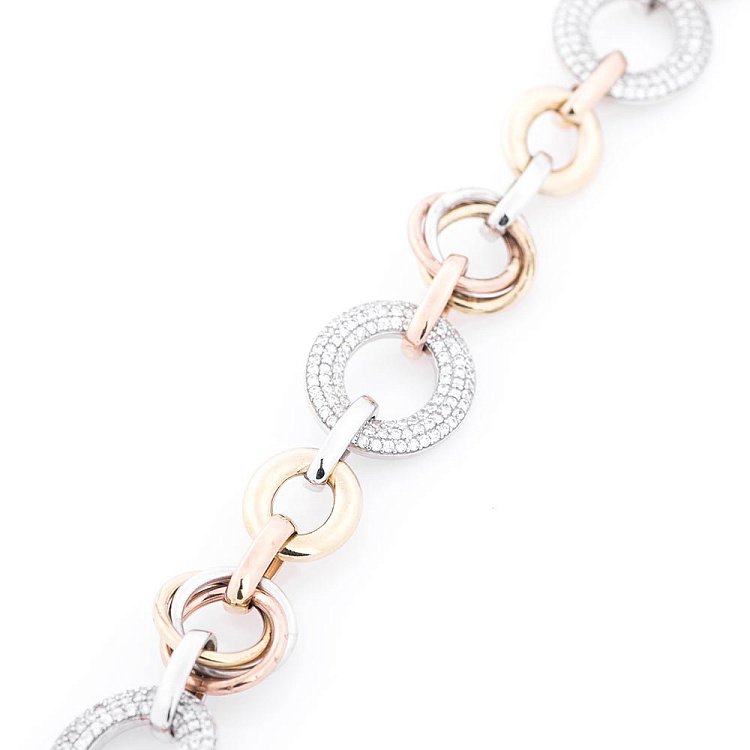 Золотой браслет с фианитами б01792 от ювелирного магазина Оникс - 1