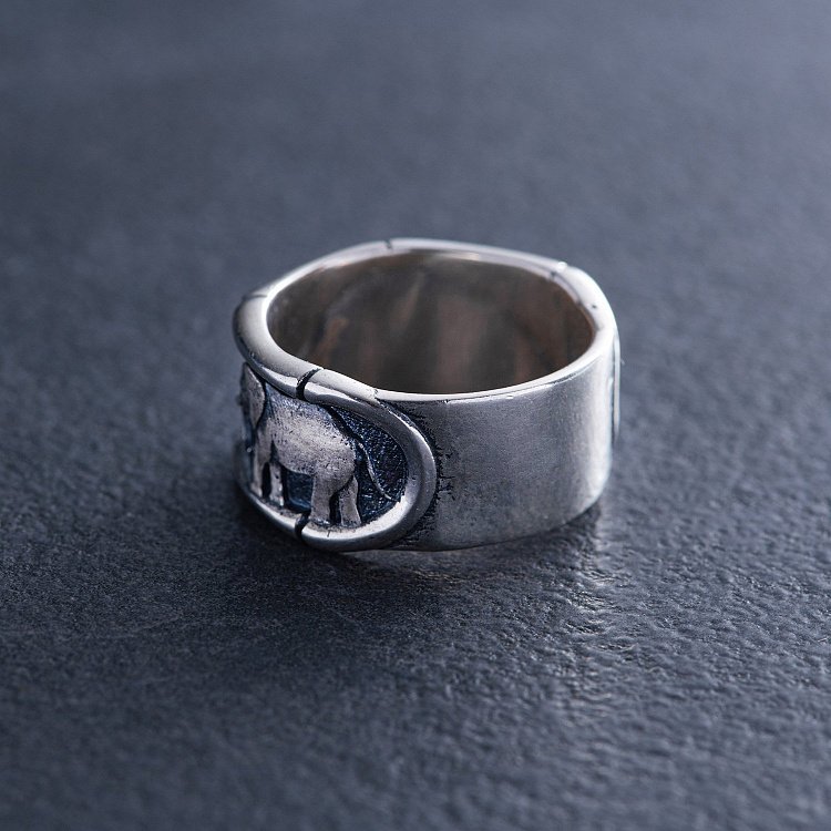 Срібна каблучка "Слони" 112727 від ювелірного магазину Онікс - 6