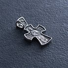 Серебряный крест (чернение)"Распятие. Николай Чудотворец" 132555 от ювелирного магазина Оникс - 1