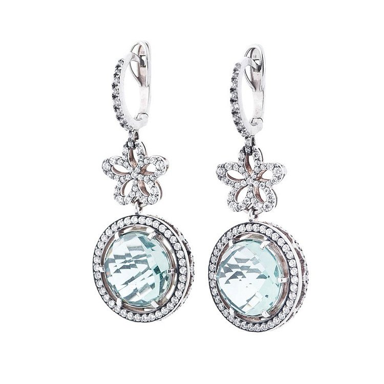 Золоті сережки з аметистом і фіанітами 14048492а від ювелірного магазину Онікс - 1