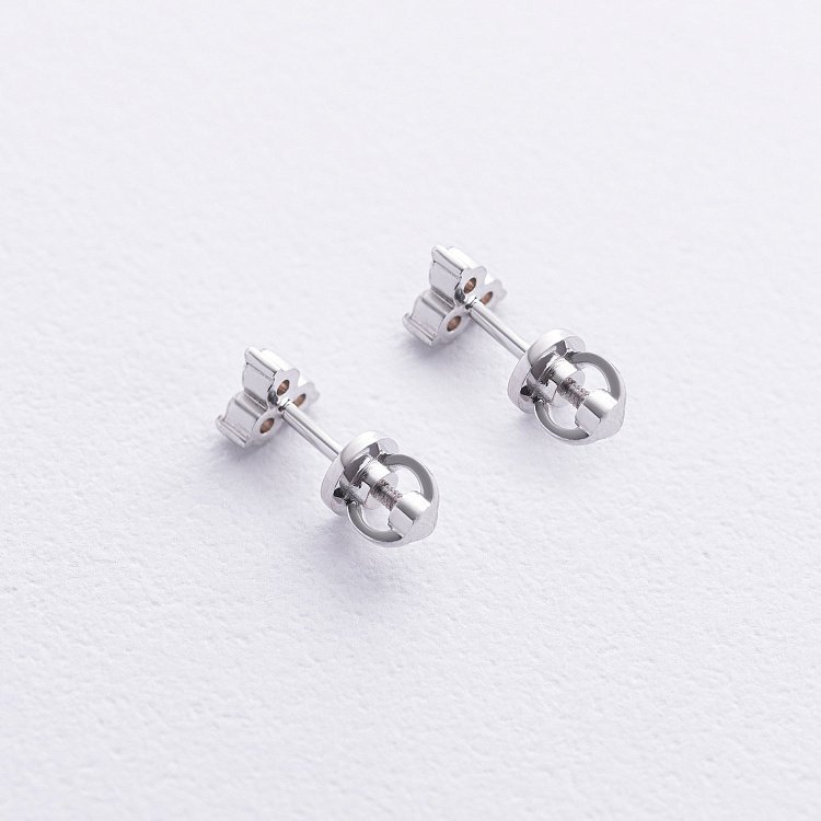 Сережки - пусети з діамантами (біле золото) 322471121 від ювелірного магазину Онікс - 2