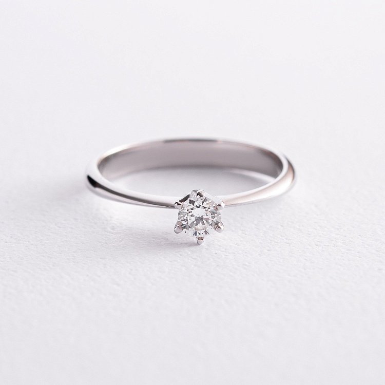 Заручальна золота каблучка з діамантом 25121121 від ювелірного магазину Онікс - 2