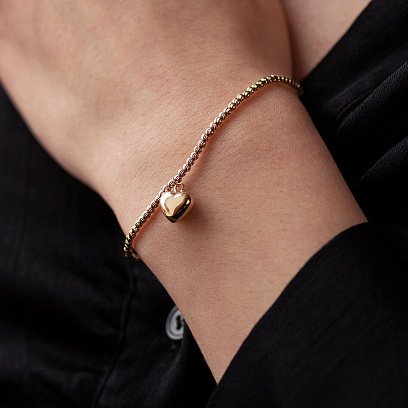 Золотий браслет "Сердечко" б03129