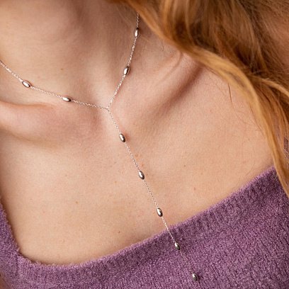 Серебряное колье - галстук 908-01312 №3