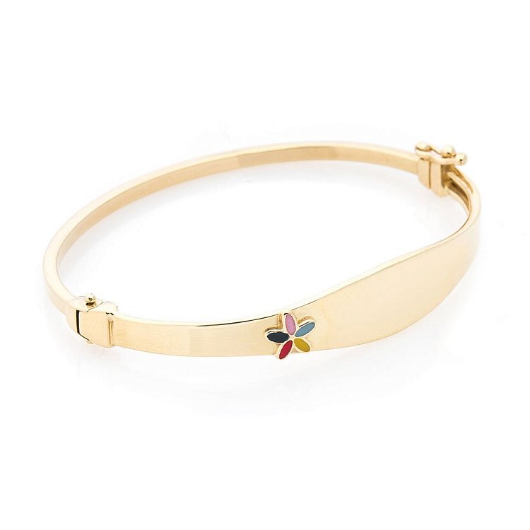 Золотий дитячий браслет "Квітка з емаллю" б03357 від ювелірного магазину Онікс