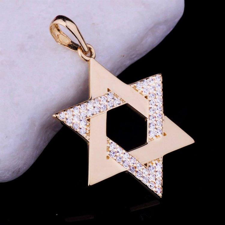 Подвеска "Звезда Давида" с фианитами п01740 от ювелирного магазина Оникс