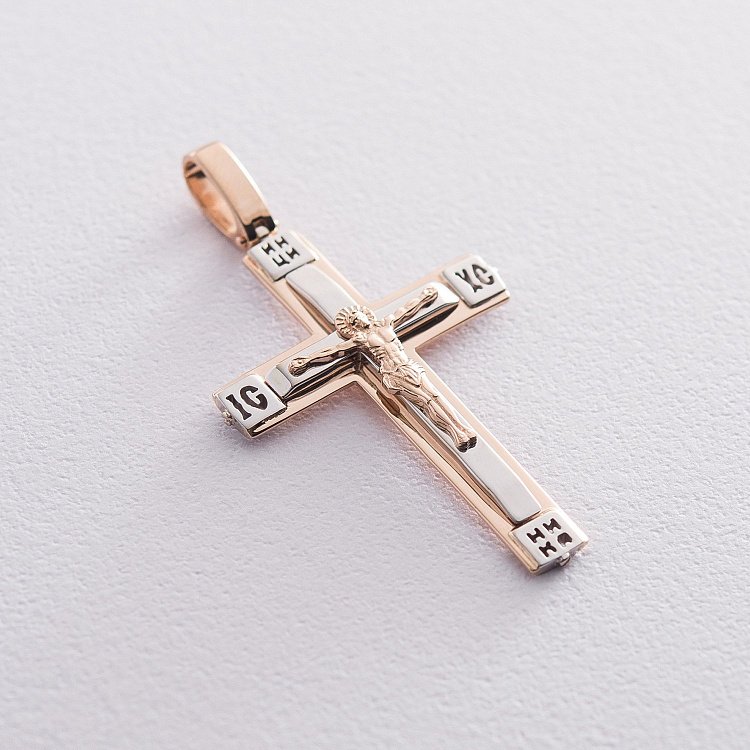 Православный крест "Распятие. Спаси и Сохрани" 250072 от ювелирного магазина Оникс