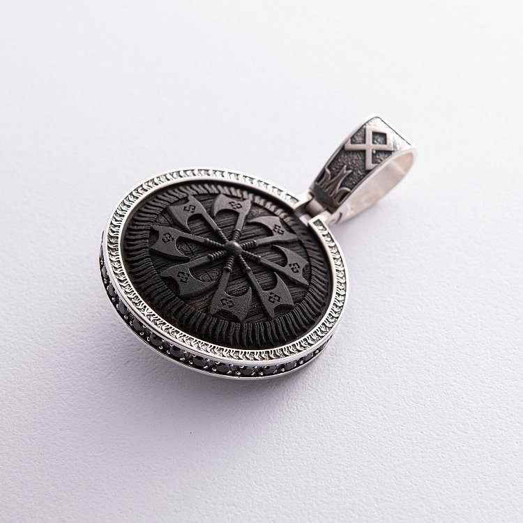 Серебряный кулон "Волк" с эбеновым деревом 946 от ювелирного магазина Оникс - 7