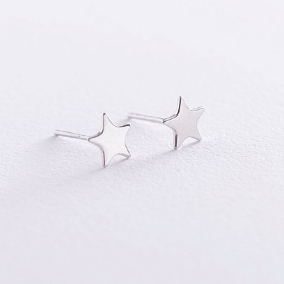 Срібні сережки - пусети "Зірочки" 122829