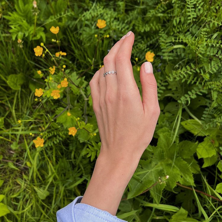 Каблучка "Гілочка" в білому золоті к06636 від ювелірного магазину Онікс - 2