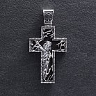 Мужской православный крест "Распятие" из эбенового дерева и серебра 970 от ювелирного магазина Оникс