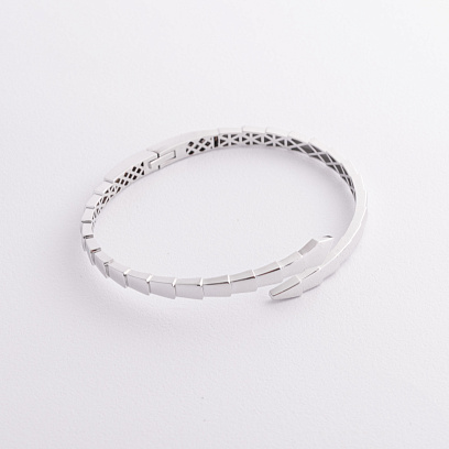 Жорсткий браслет "Змія" у білому золоті б05458 №2