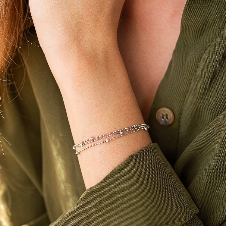 Браслет "Кульки" у білому золоті б05131 від ювелірного магазину Онікс - 5