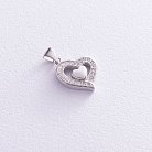 Срібна підвіска з фіанітами "Серце" 132250 от ювелирного магазина Оникс