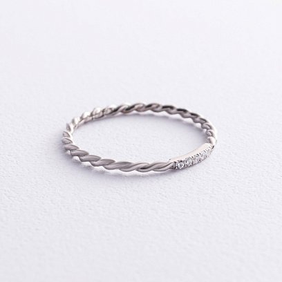 Кольцо "Мелоди" с фианитами (серебро) 7051 №3